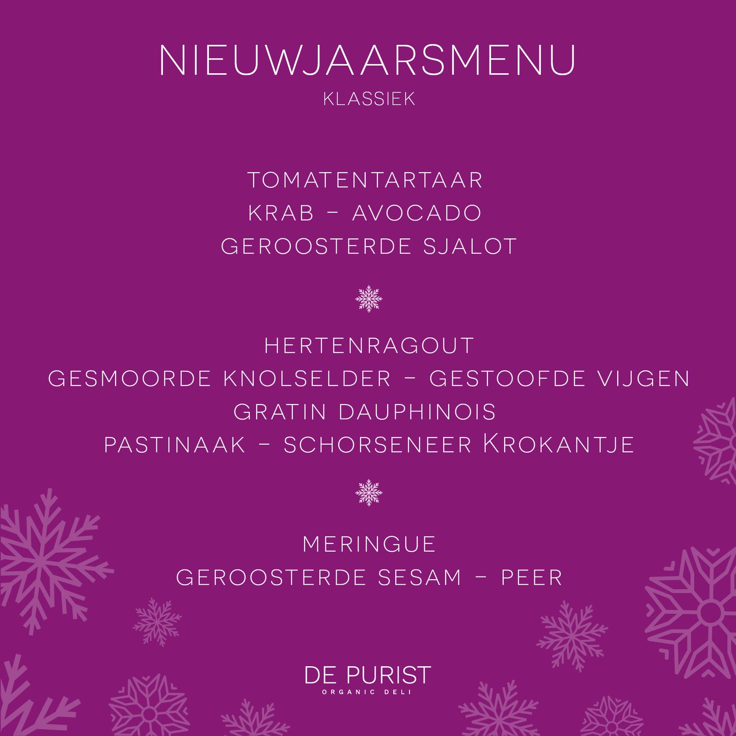 Nieuwjaarsmenu Klassiek