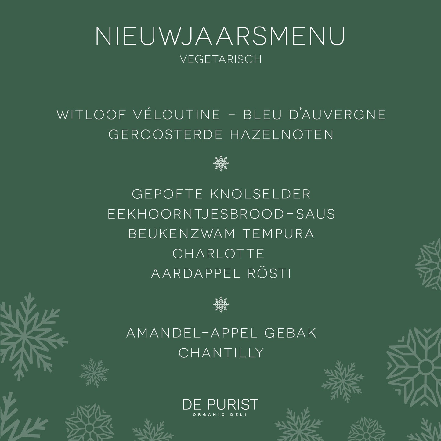 Nieuwjaarsmenu Vegetarisch